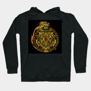 solatzo the dragon god in the calendar sun in quetzalcoatl art Hoodie